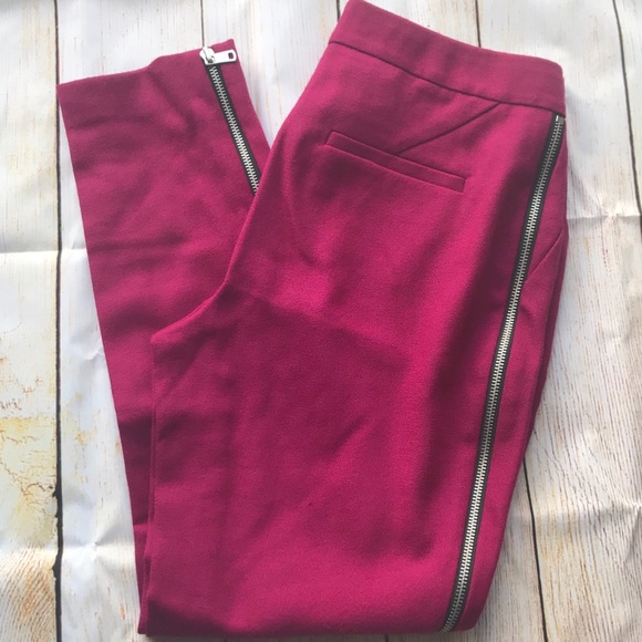 Rachel Zoe Pants - Rachel Zoe magenta side zipped trouser pants B20